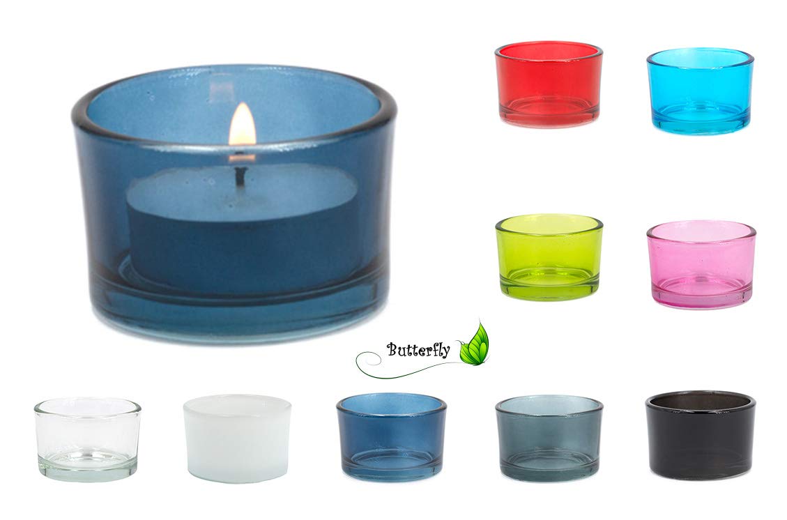 Чашечки для свічок Creativery Малий 51 x 33 мм Набір з 4 Скляні тримачі для чайних свічок Вибір кольорів Прозорий, фото №3
