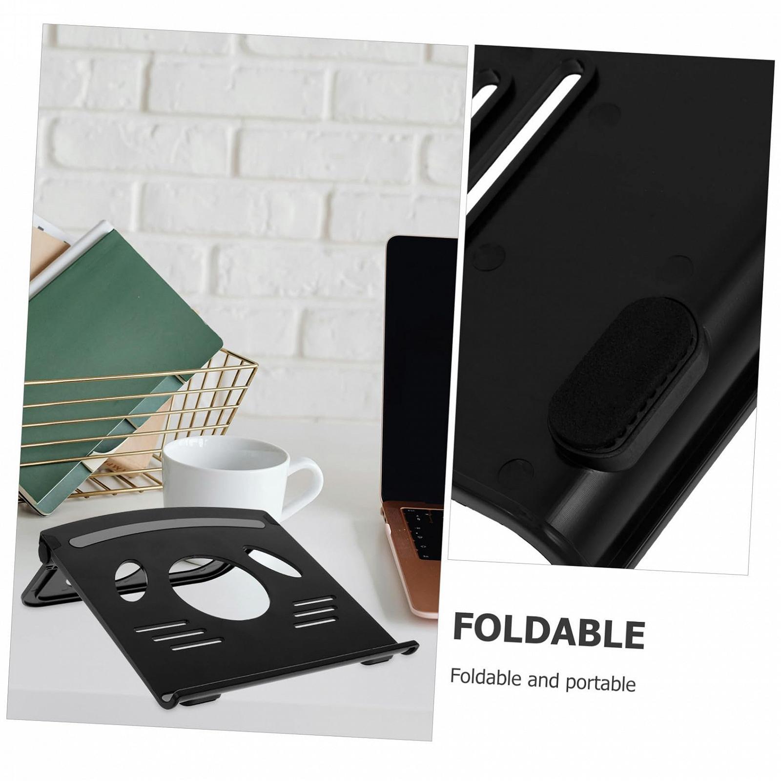Подставка для ноутбука VANZACK ABS и силикон, складной вентилируемый настольный держатель для ноутбука, планшета и книг, портативный для офиса и дома, эргономичная высота для улучшенного комфорта, фото №9