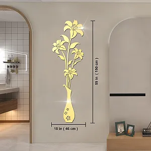 Наклейка на стіну Mirror Wall Stickers 3D Flower Mirror Gold L synthetic.ua - Фото 1