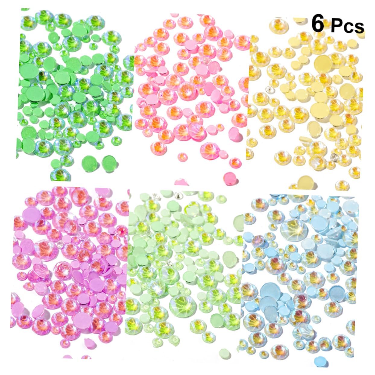 Стрази для нігтів Housoutil 6 кишень Флуоресцентні Камені для манікюру, фото №8