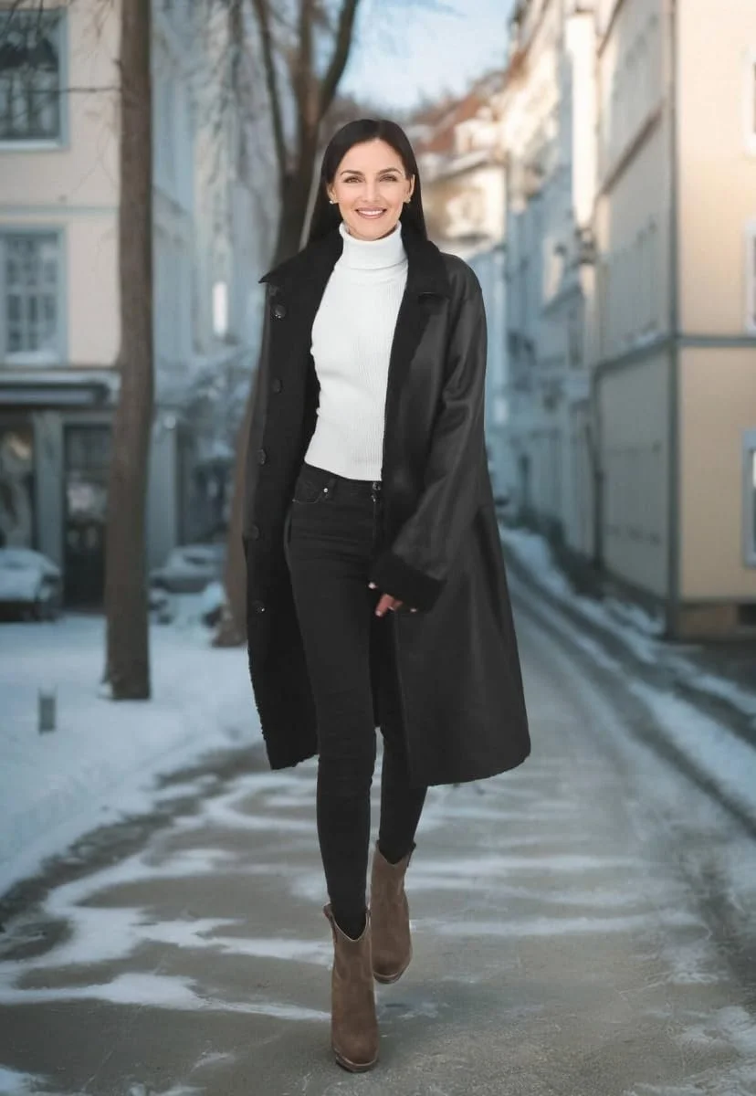 Кожаное пальто Hollert Kiana Lambskin Merino Reversible Женское Черный, фото №3 Кожаное пальто Hollert Kiana Lambskin Merino Reversible Женское Черный, фото №3