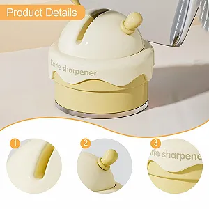 Ручна Точилка для ножів Fenteer з присоскою жовта synthetic.ua - Фото 1