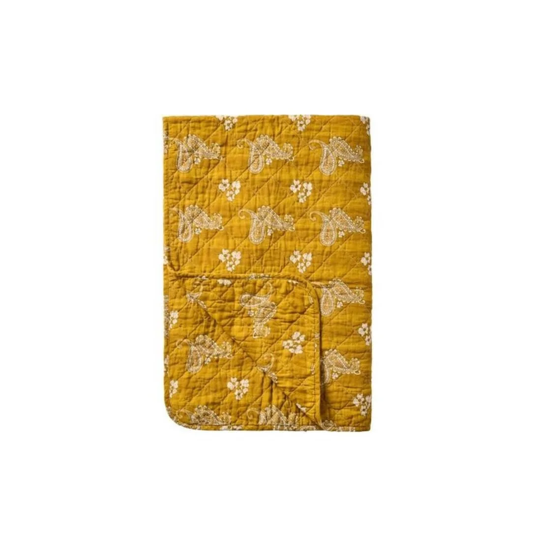 Одеяло IB Laursen Горчичный с узором пейсли 130 см x 180 см, фото №1