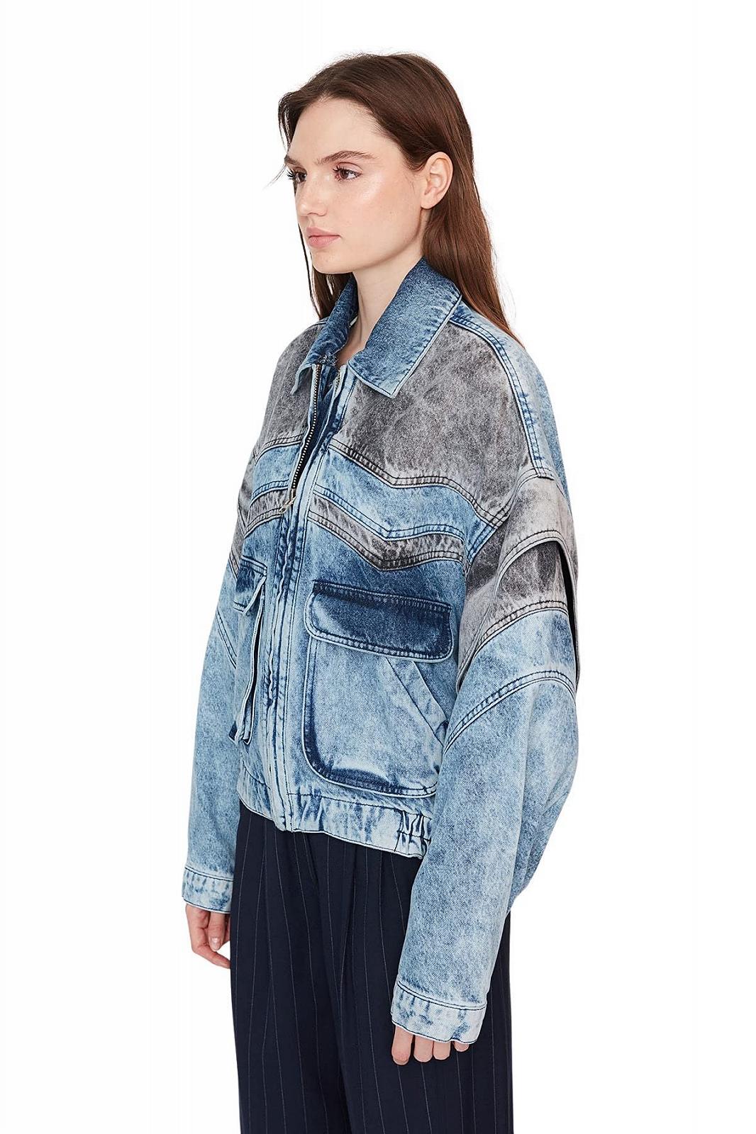 Джинсова куртка оверсайз TRENDYOL Базова однотонна, фото №5