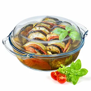 Скляна жаровня KADAX Acri з кришкою, прямокутна 5.8 л - Фото 1