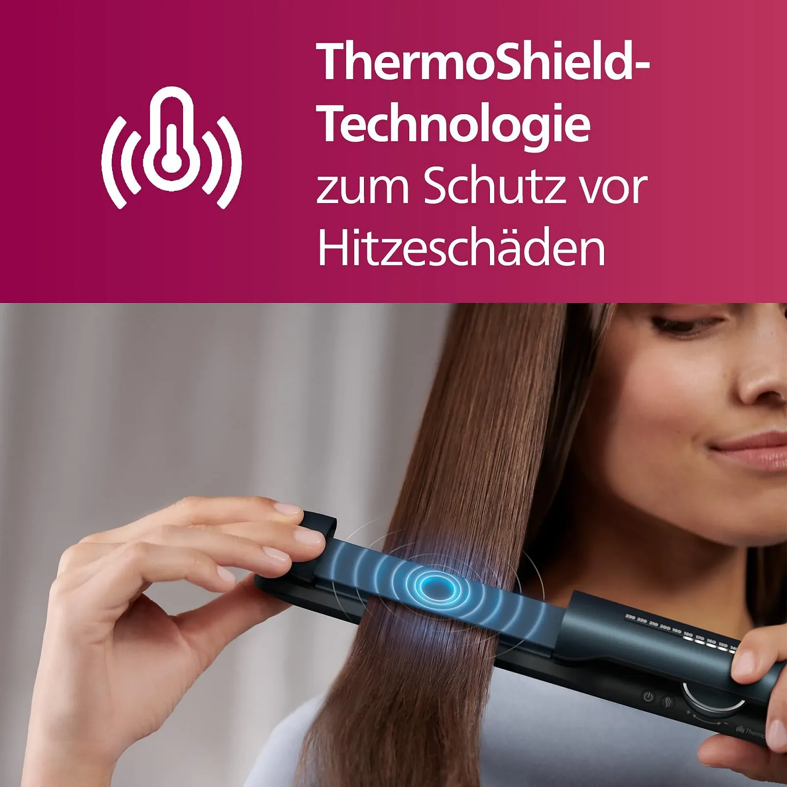 Выпрямитель для волос Philips 7000 Series BHS732/00 ThermoShield Ионизация Керамика Аргановое масло Бирюзовый металлик, фото №2 Выпрямитель для волос Philips 7000 Series BHS732/00 ThermoShield Ионизация Керамика Аргановое масло Бирюзовый металлик, фото №2