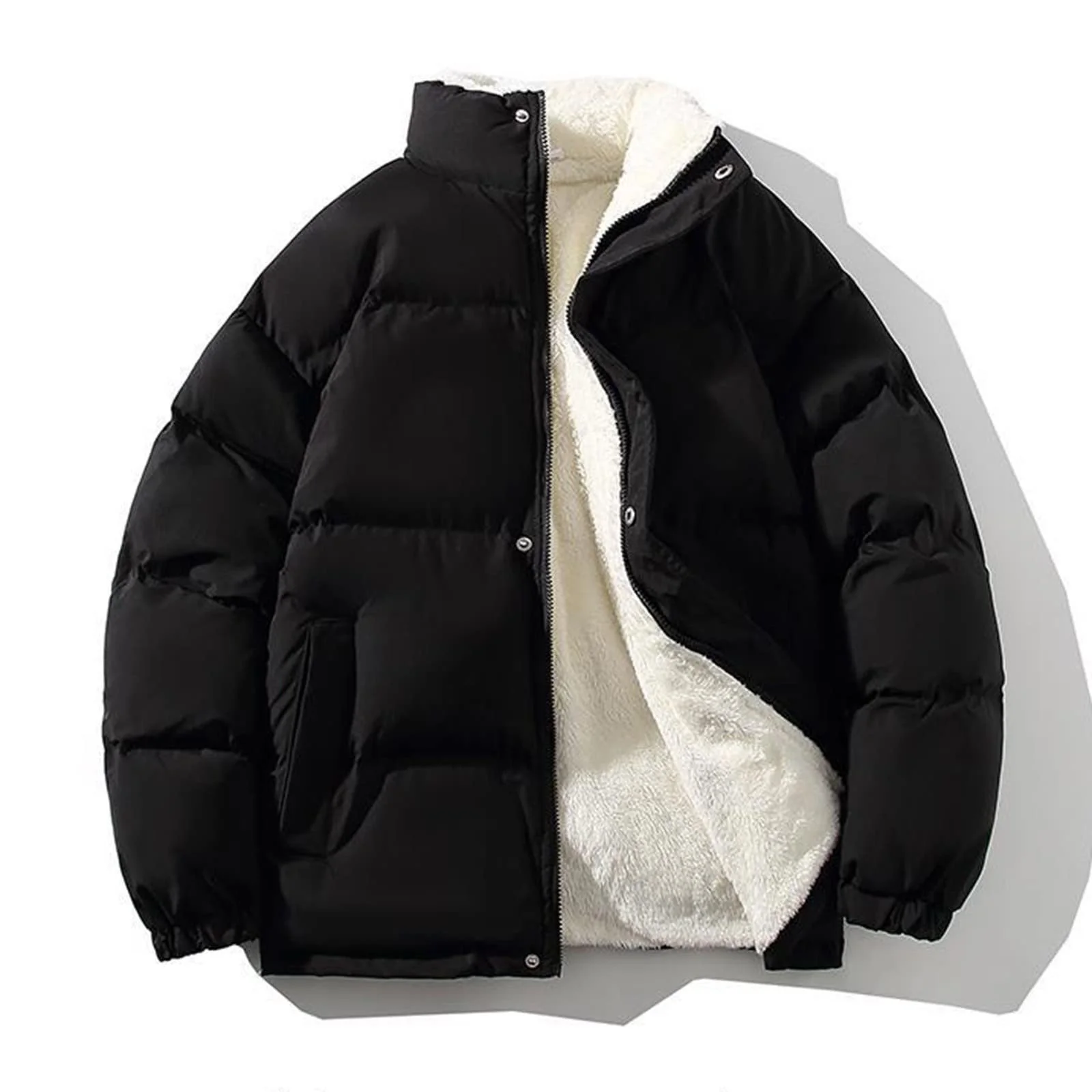 Жіноче пальто з бавовняною підкладкою, плюшеве, потовщене, осінньо-зимове, фото №2 Жіноче пальто з бавовняною підкладкою, плюшеве, потовщене, осінньо-зимове, фото №2