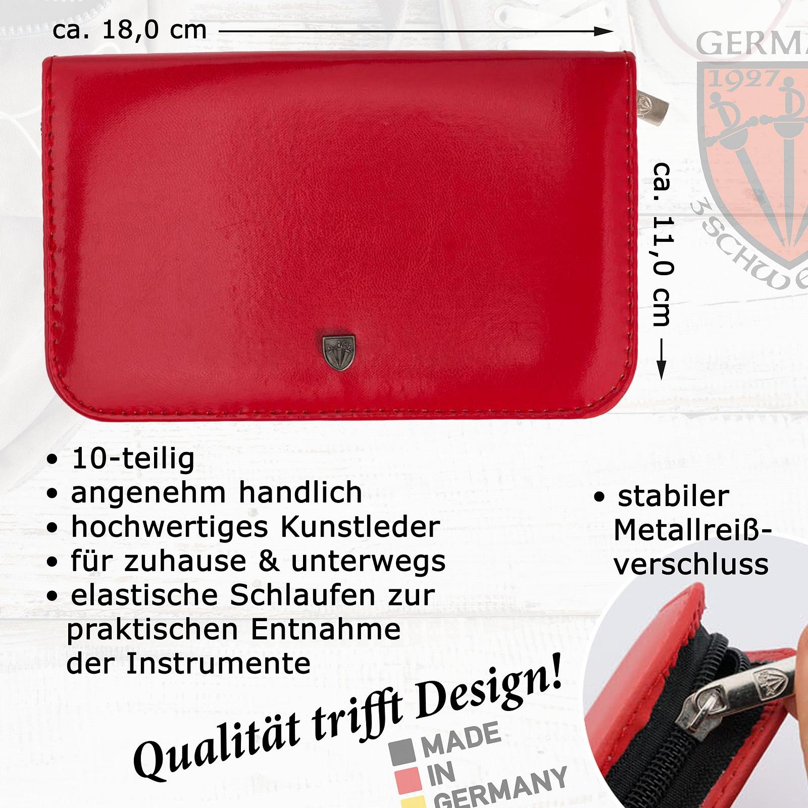 Набір для манікюру та педикюру DREI SCHWERTER Spezia 10 предметів, червоний, фото №3 Набір для манікюру та педикюру DREI SCHWERTER Spezia 10 предметів, червоний, фото №3