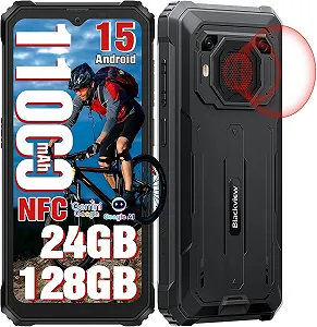Смартфон Blackview BV6200 Plus 11000 мАч 24GB + 128GB/2TB 6.56 дюйма 90 Hz IP69K Black - Фото 1