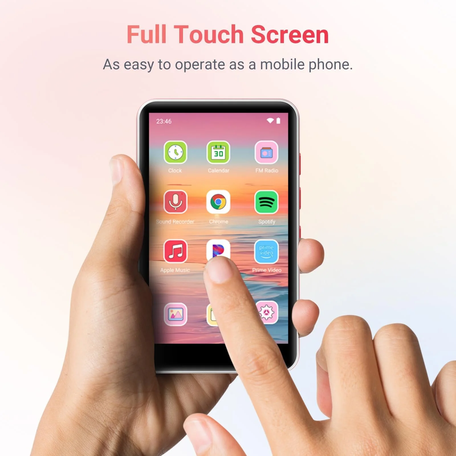 MP3 плеер Oilsky с Bluetooth и WiFi, Android 13.0, 4GB RAM, 4.0-дюймовый HD MP4 плеер с сенсорным экраном и динамиком, 192GB, черный, фото №9