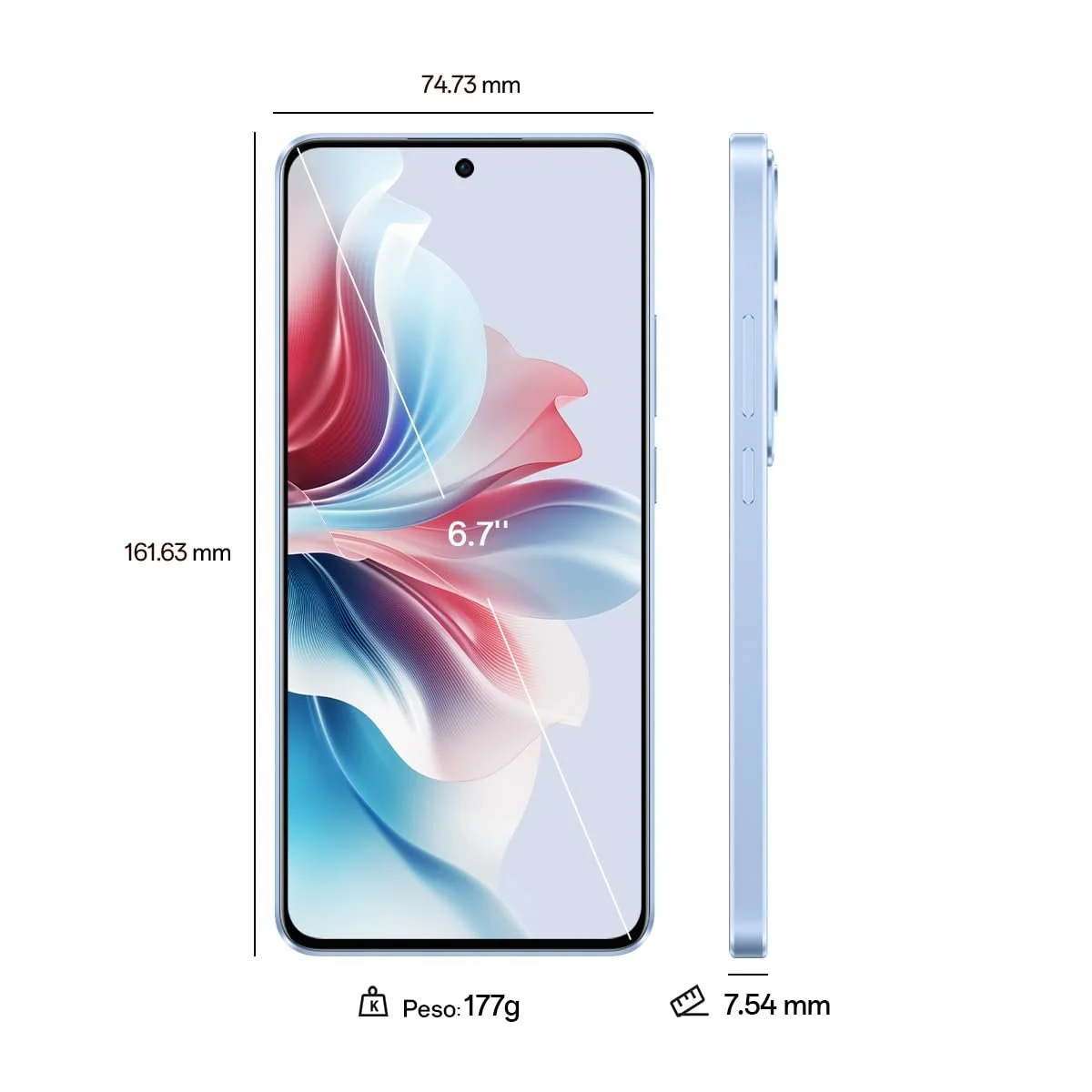 Смартфон Oppo Reno 11F 5G 256GB/8GB RAM Dual SIM Ocean Blue, фото №2