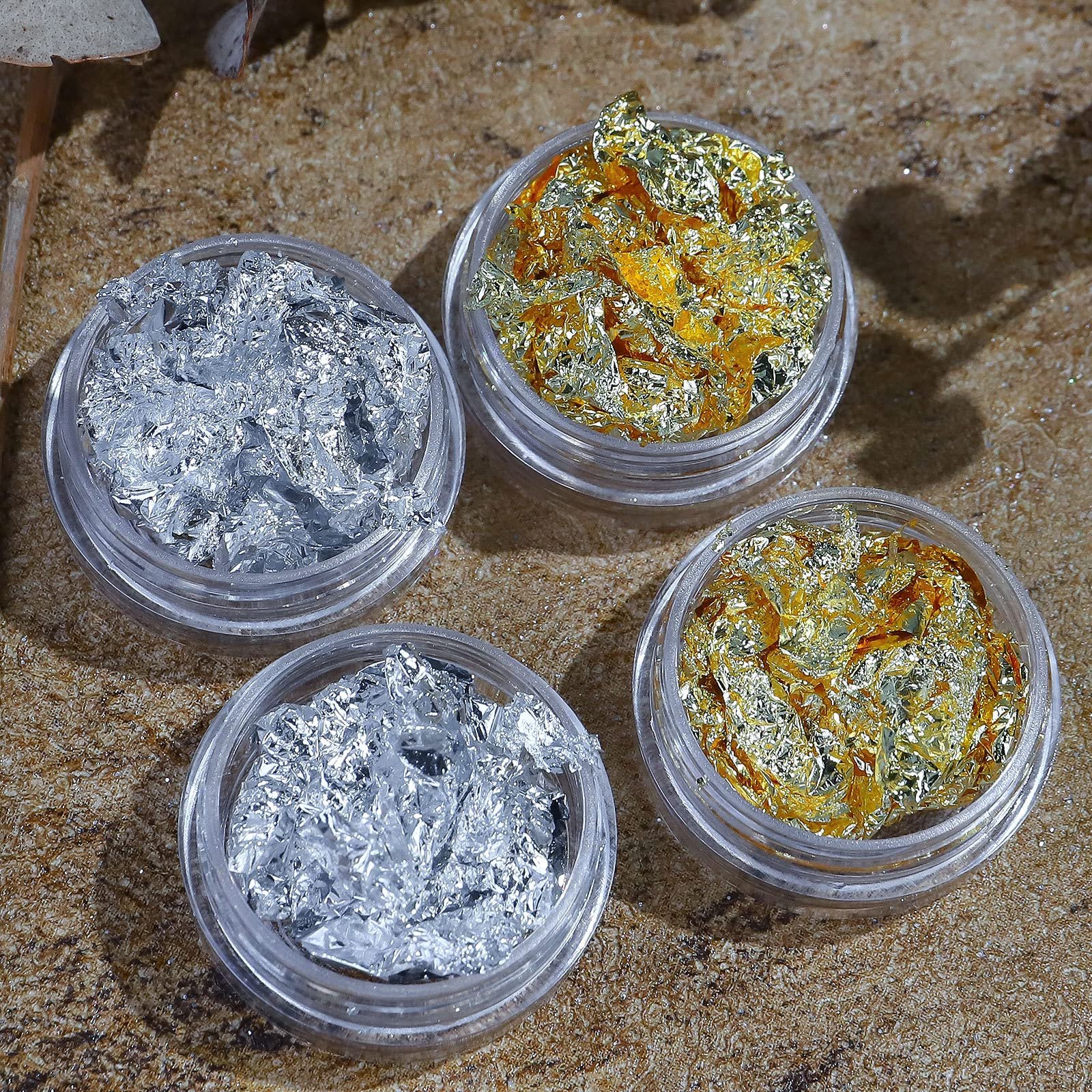 Блискітки Goldsplitter Хлоп’я Металеві срібні прикраси для манікюру, фото №4