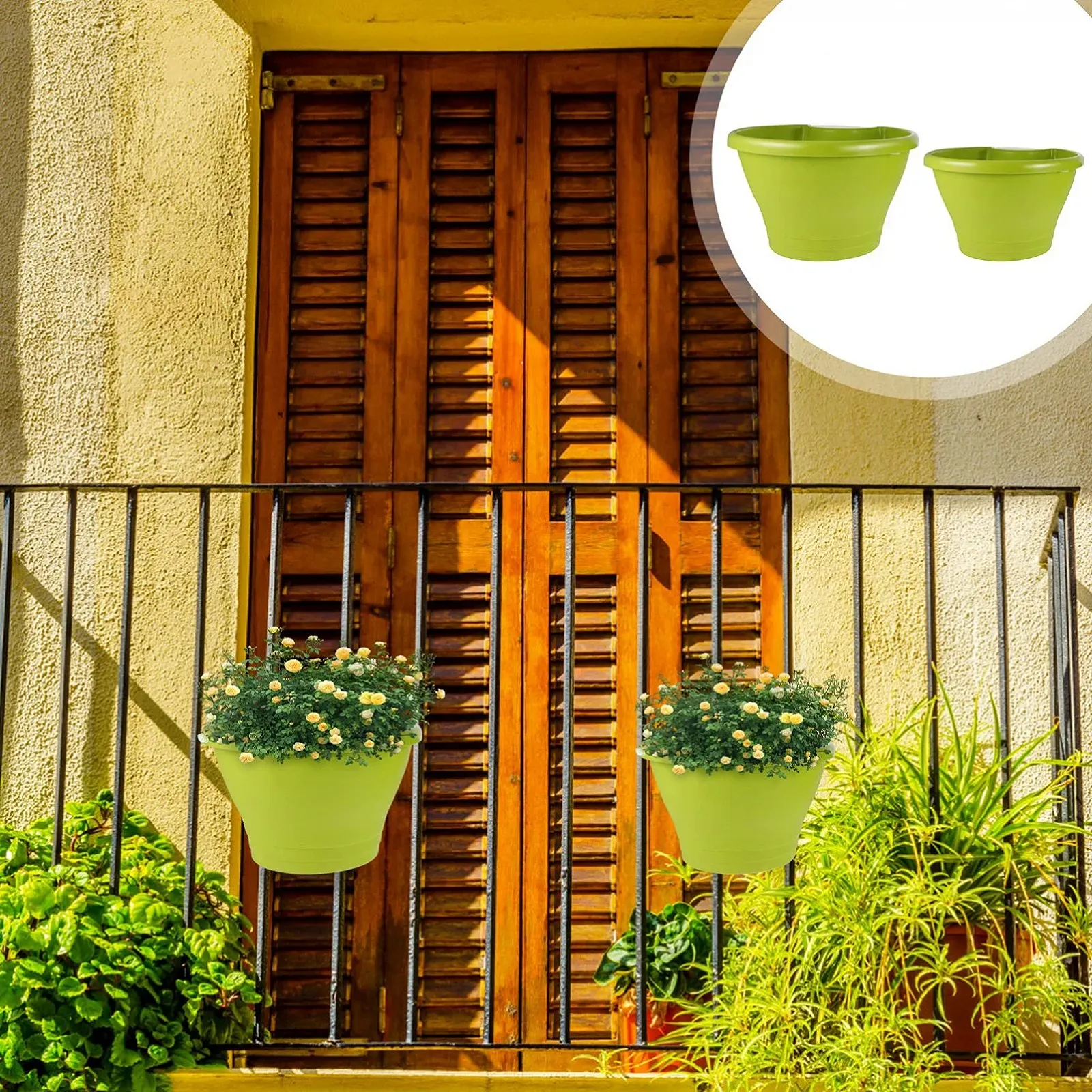 Підвісний квітковий горщик Cabilock 2 шт. Для водостічної труби Зі смоли PP-матеріал, фото №4 Підвісний квітковий горщик Cabilock 2 шт. Для водостічної труби Зі смоли PP-матеріал, фото №4