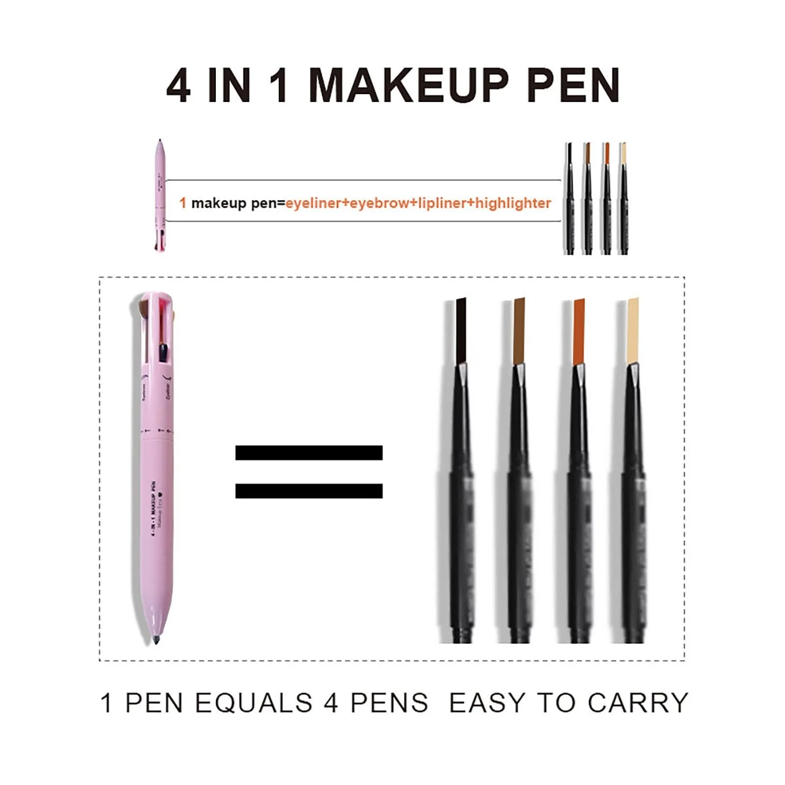 Карандаш для глаз 4-в-1 Многоцелевой 4 Color Multipurpose Beauty Pencil Waterproof Eyebrow Eyeliner Lip Liner Highlighter (C), фото №5