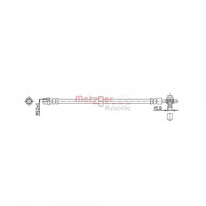 Гальмівний шланг METZGER 4116215 VW передня вісь зліва, справа - Фото 1