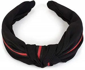 Обруч styleBREAKER Жіночий З Вузлами та Декоративними Смужками Ретро Стиль 04026018 Чорний - Фото 1