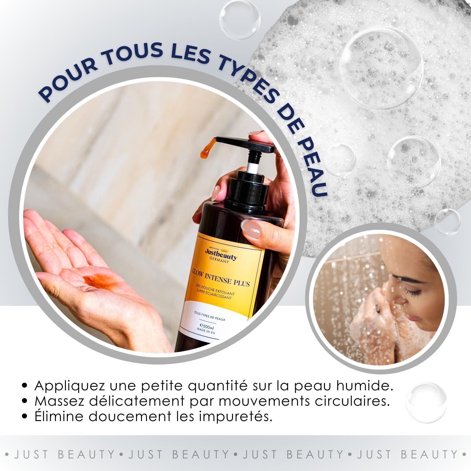 Гель для душу Glow Intense Plus 4-в-1 Ефект пілінгу Kojic Acid, Arbutin & Glutathione, фото №3