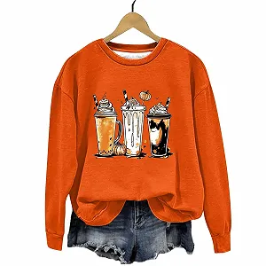 Женский Свитшот Без Капюшона Halloween С Тыквенным Принтом synthetic.ua - Фото 1