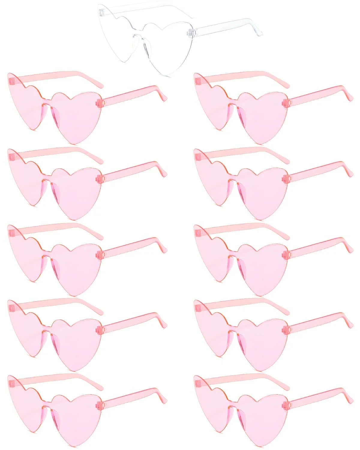 Сонцезахисні окуляри Без оправи PARSUP Форма серця Без оправи Серце Світлі Лінзи кольору цукерок, фото №1