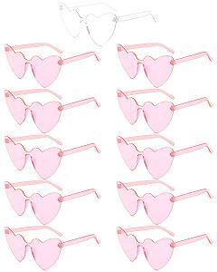 Сонцезахисні окуляри Без оправи PARSUP Форма серця Без оправи Серце Світлі Лінзи кольору цукерок - Фото 1