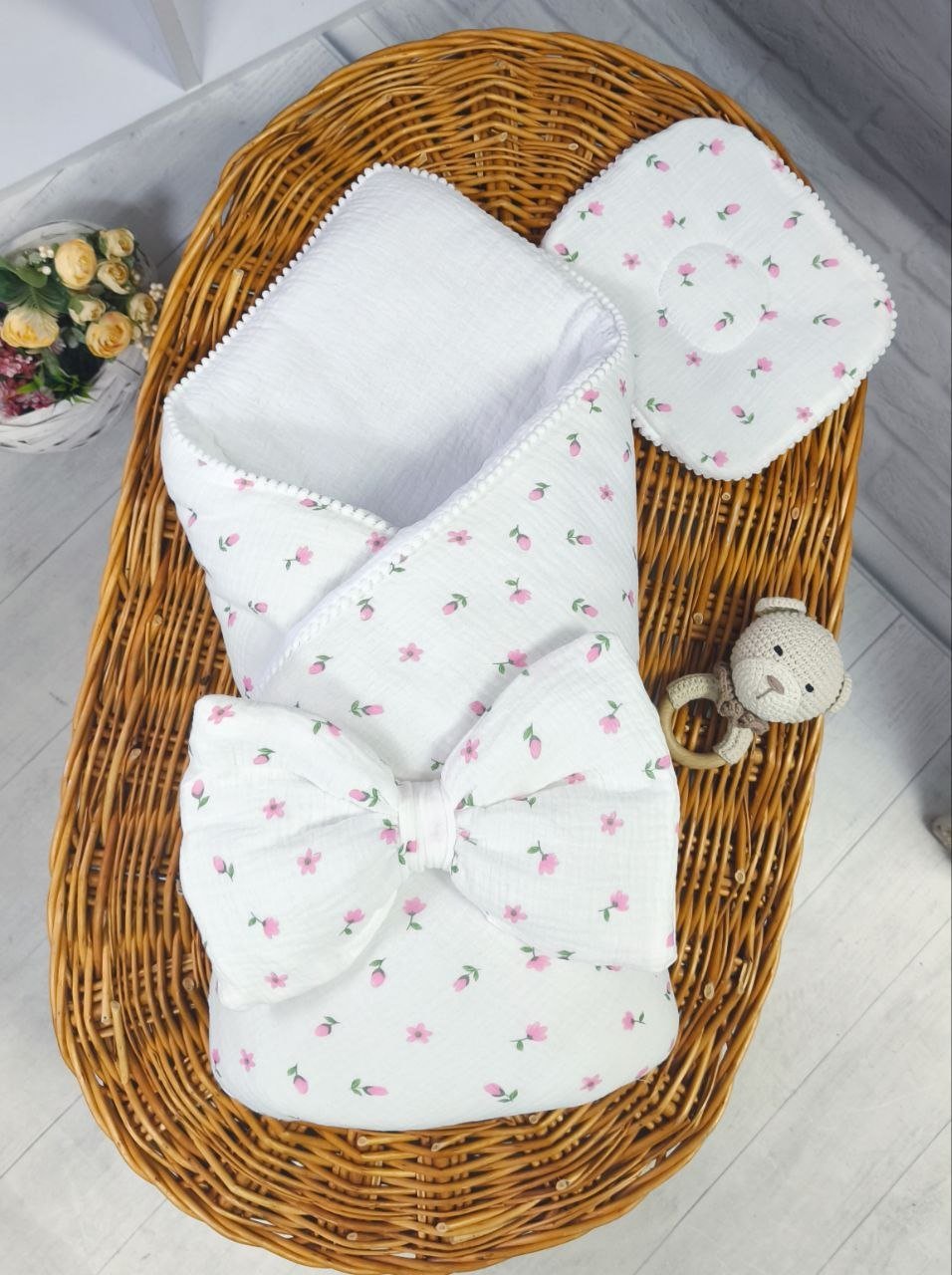 Демисезонный-летний набор для новорожденного, белый, фото №4