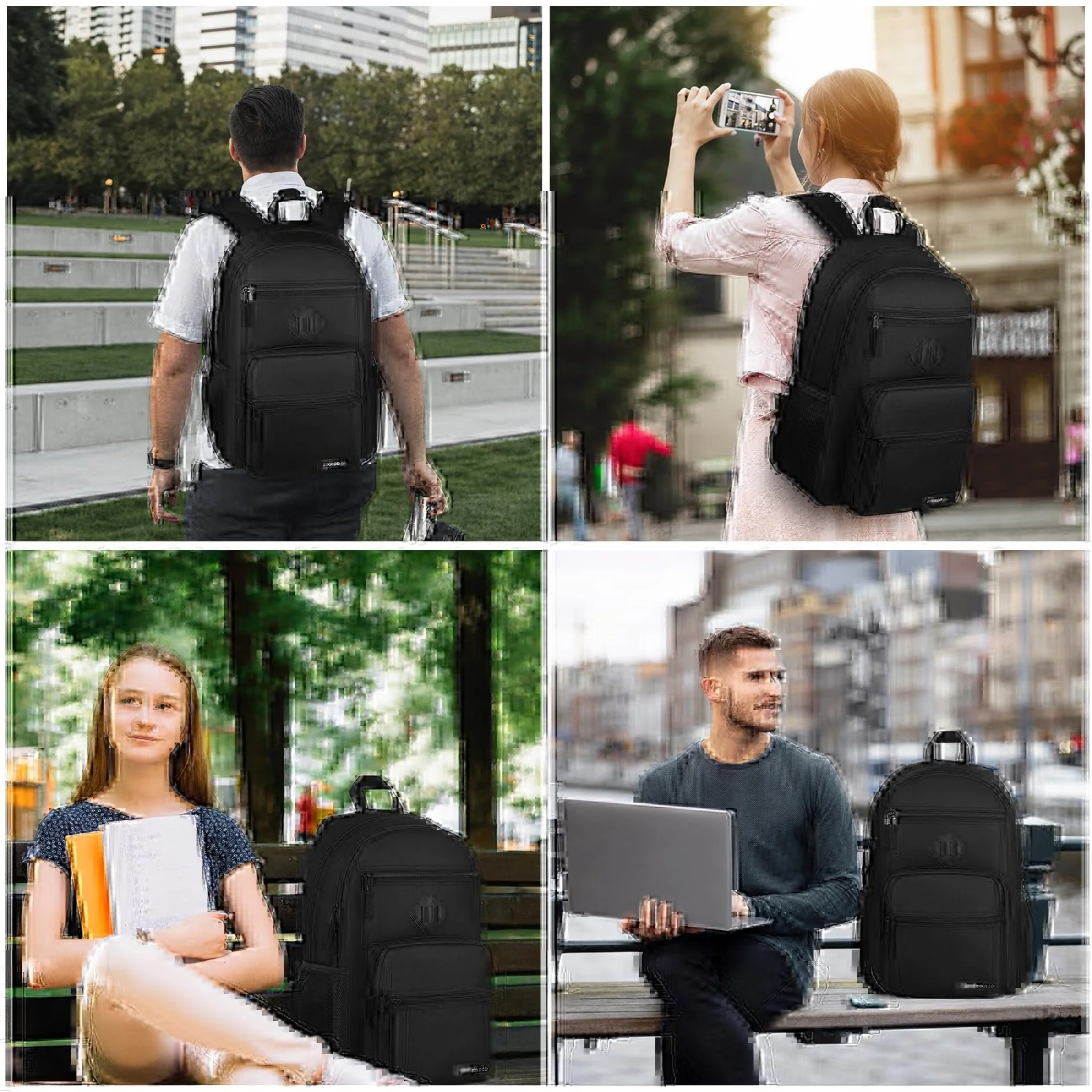 Рюкзак для ноутбука Bikrdo 15.6-17.3" з USB-портом Чорний, фото №7 Рюкзак для ноутбука Bikrdo 15.6-17.3" з USB-портом Чорний, фото №7