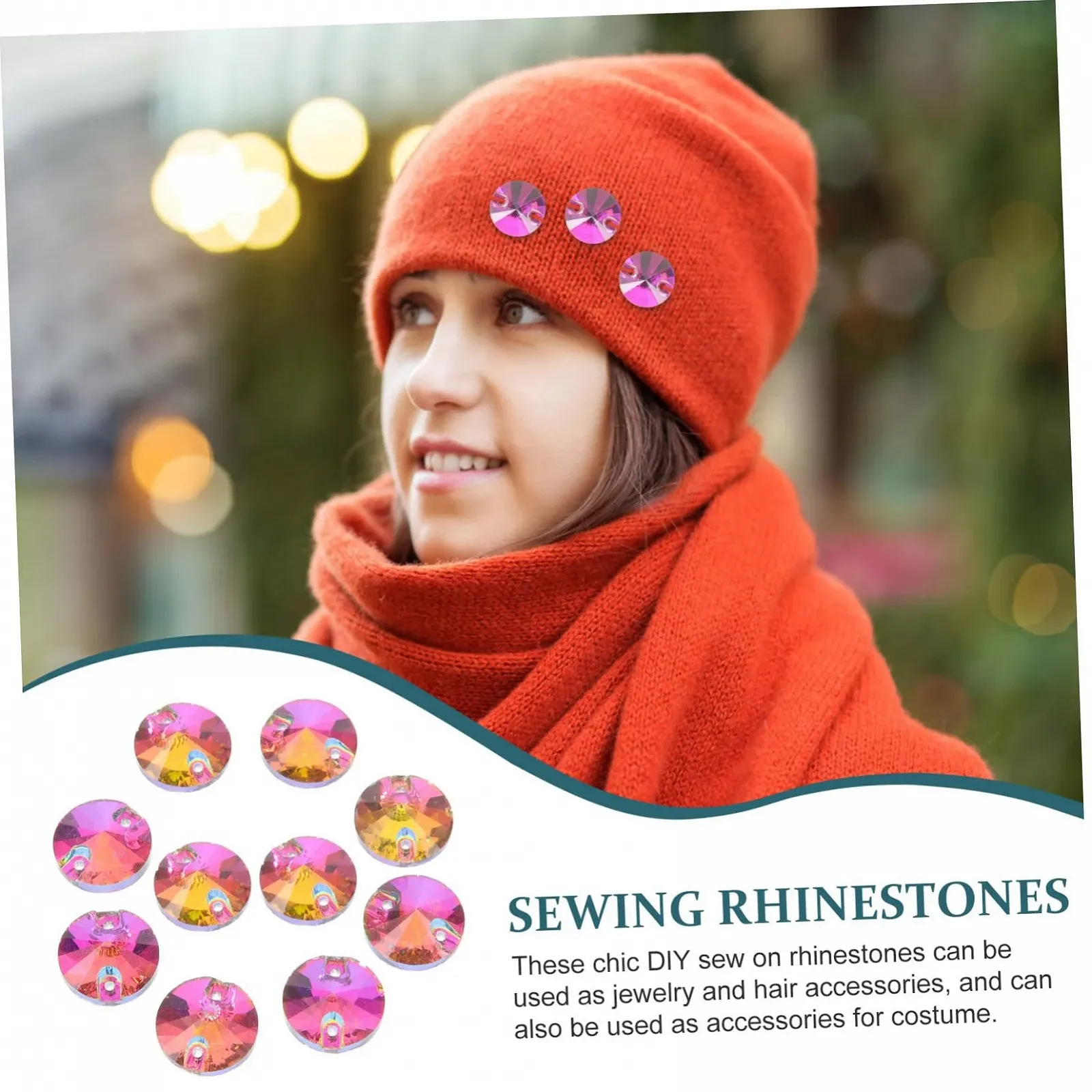Стразы Lurrose 48 шт. для пришивания, разноцветные стразы для свадебных платьев, одежды, сумок и поделок, плоская задняя часть, блестящие декоративные аксессуары, фото №6
