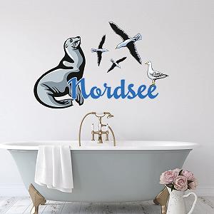 Наклейка на стіну Seal North Sea Gulls 46 x 30 см - Фото 1