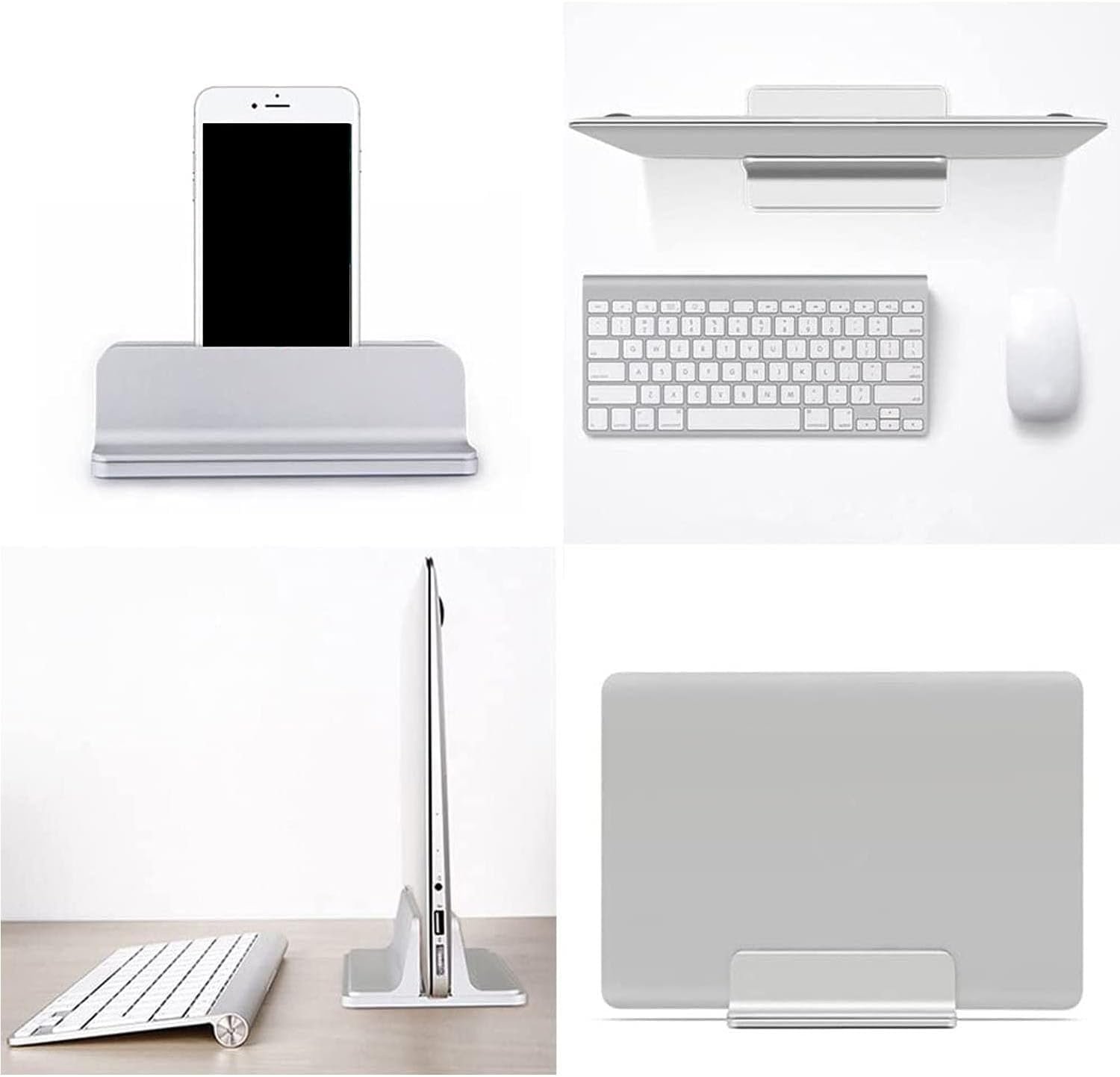 Подставка для ноутбука Вертикальная настольная подставка с регулируемым размером док-станции Совместима со всеми ноутбуками Серебристый, фото №6