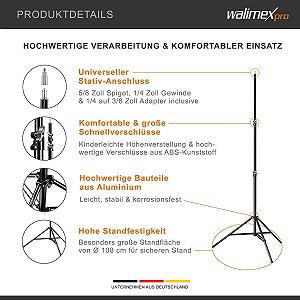 Штатив для лампы Walimex pro WT-806 256 см Черный synthetic.ua - Фото 1