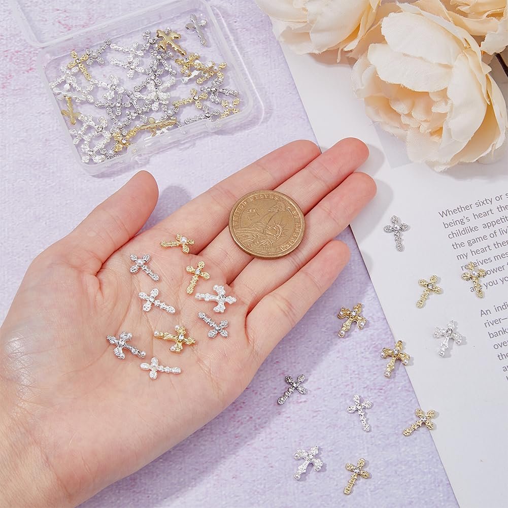 Кабошони зі стразами з цинкового сплаву 9 стилів, 54 шт., фото №3