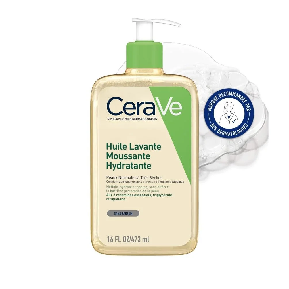 Очищаюча олія CeraVe зволожуюча для нормальної та дуже сухої шкіри, для тіла та обличчя, з 3 важливими керамідами, фото №1