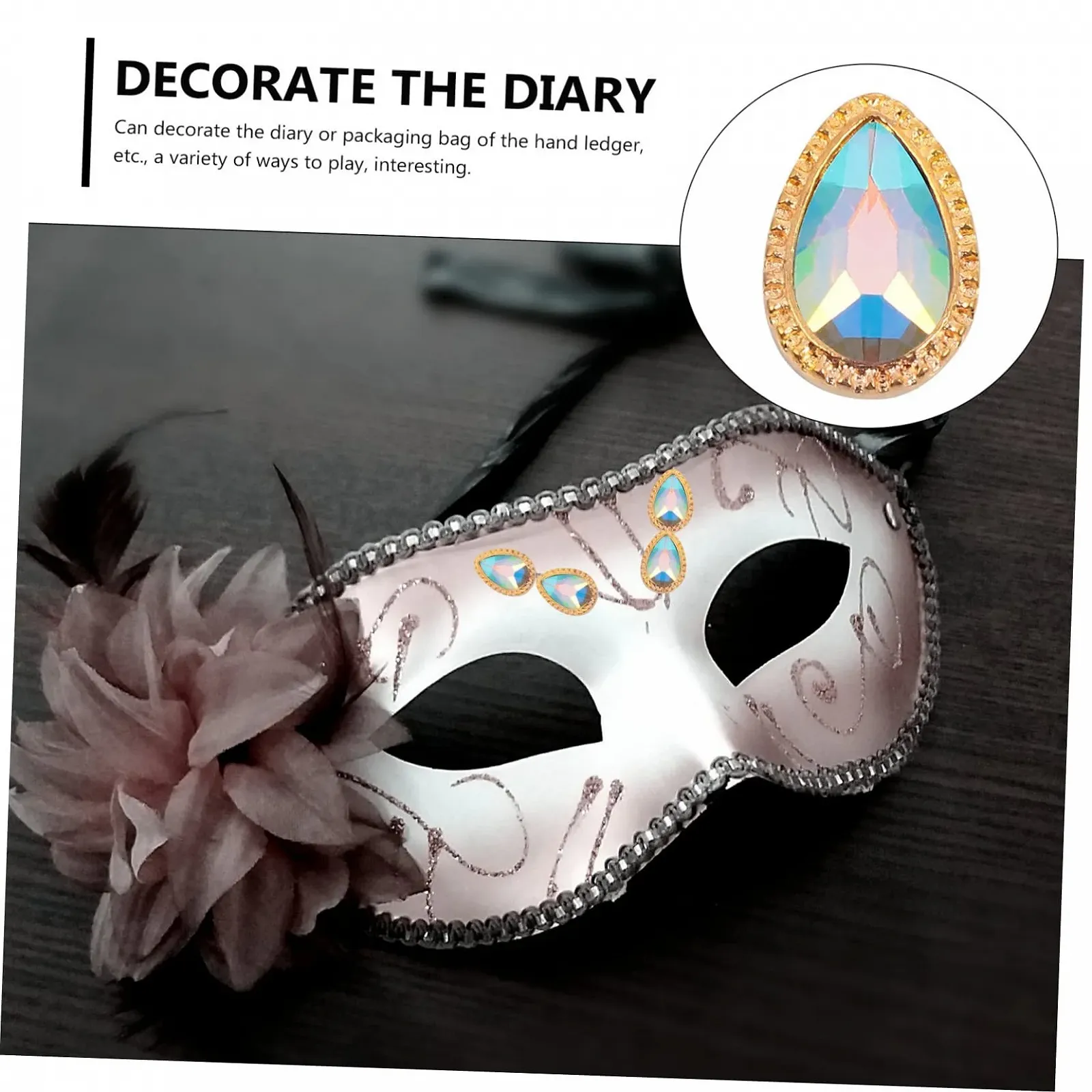 Стрази для нігтів краплеподібні 30 шт., фото №9