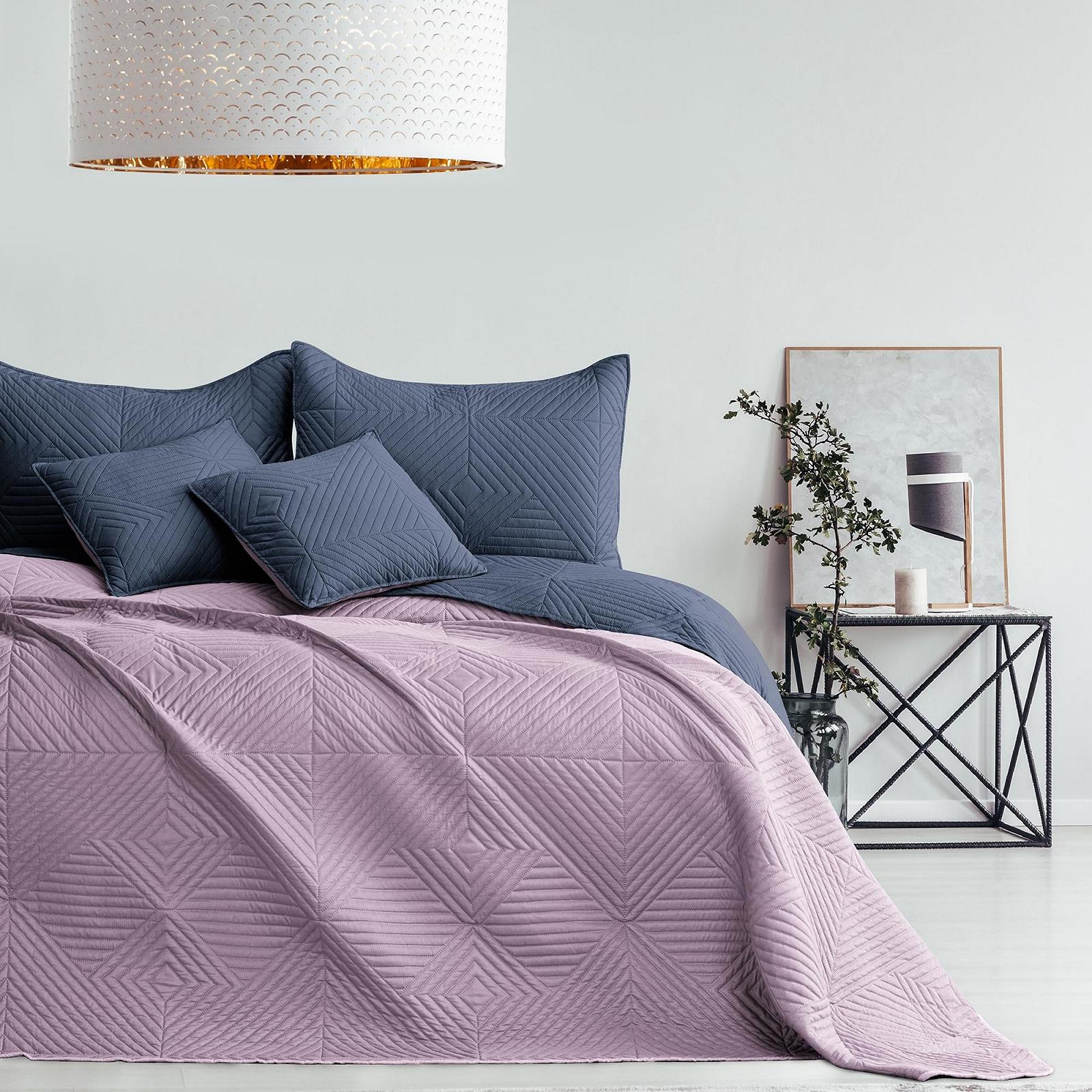 Покрывало AmeliaHome Двустороннее ультразвуковое стеганое Softa Антрацитовый, Сиреневый, 220 x 240 см, фото №2