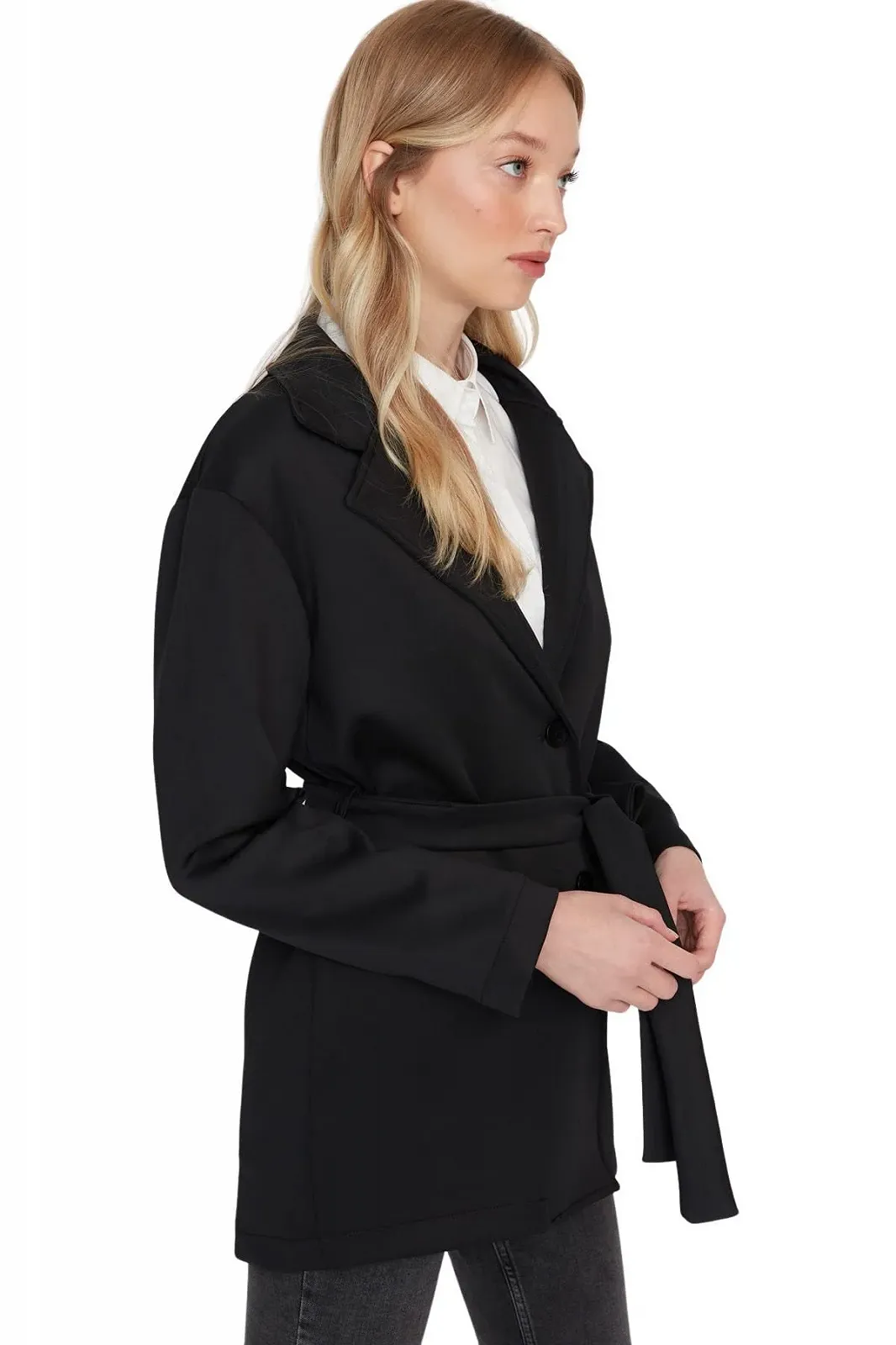 TRENDYOL Однотонный Вязаный Пальто, фото №3