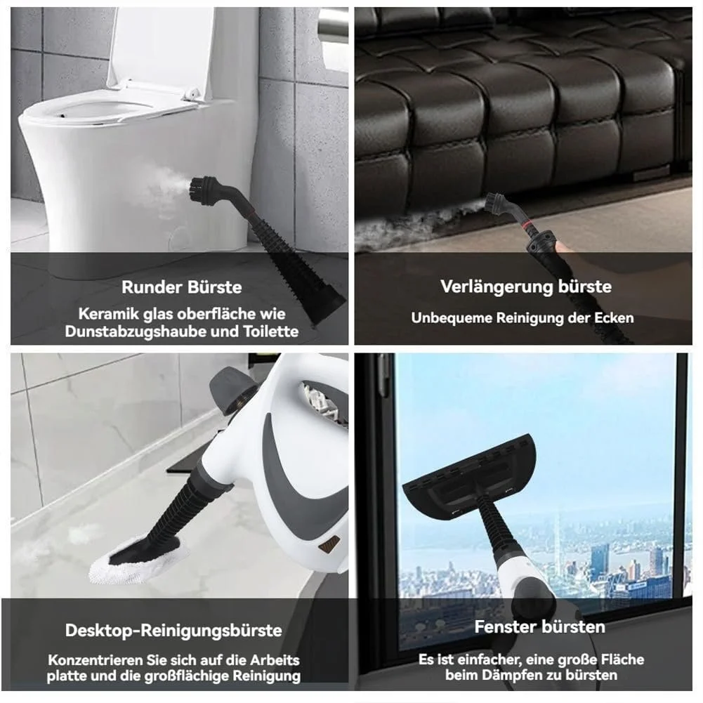 Ручний портативний пароочисник Red Hut 3,2 бар 1050 Вт 250 мл 2,9 м 9 насадок, фото №6 Ручний портативний пароочисник Red Hut 3,2 бар 1050 Вт 250 мл 2,9 м 9 насадок, фото №6