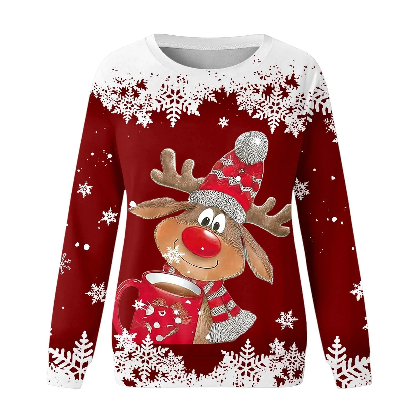 Пуловер Generisch Рождественский детский свитшот Повседневный топ Свитер для девочки с принтом, длинными рукавами, повседневный верх для ежедневной носки, фото №2