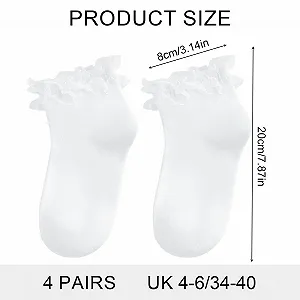 Шкарпетки з рюшами (4 пари) Чорний, Білий synthetic.ua - Фото 1