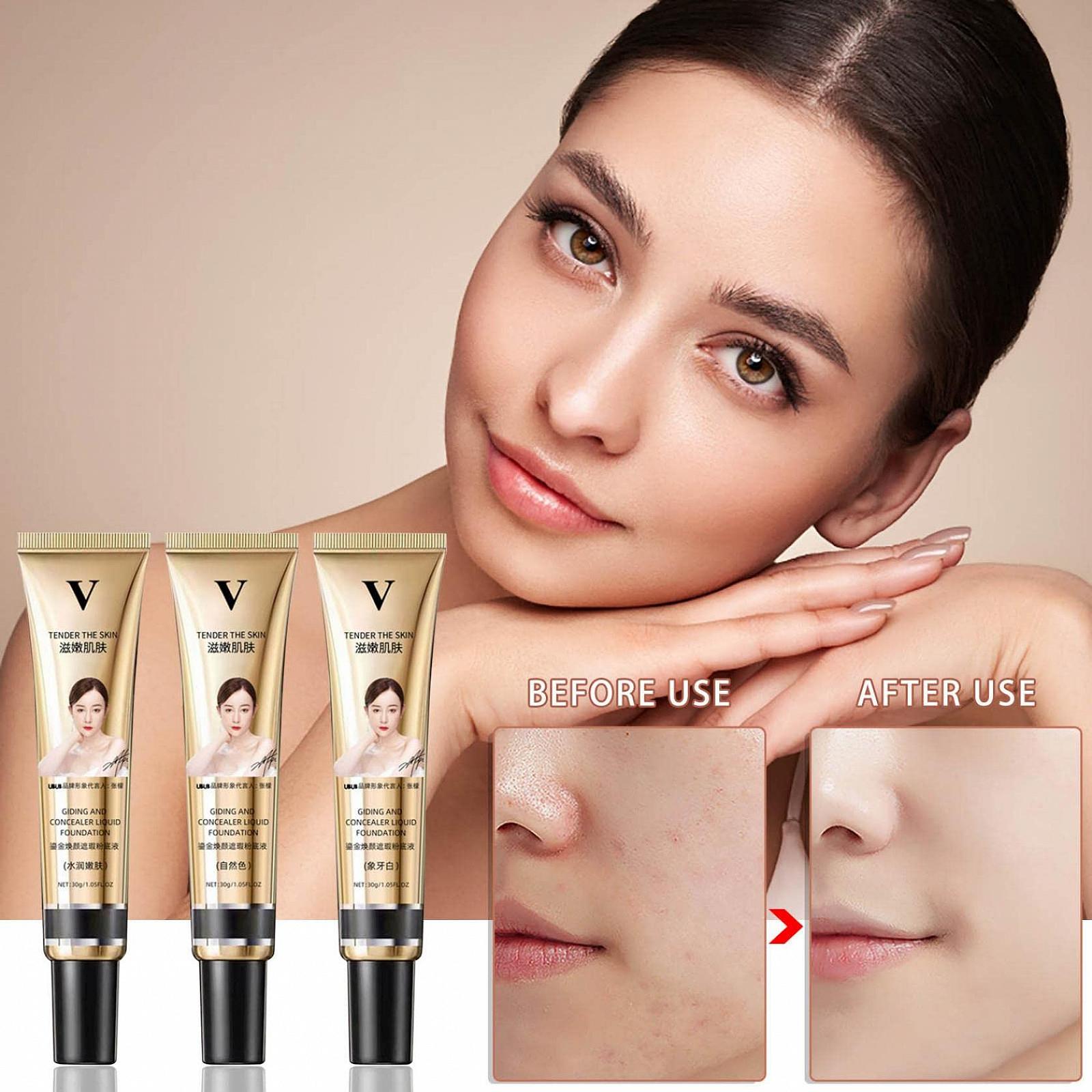 Флюїд VokkrV Full Coverage 2022 Formula Liquid Foundation 30 г Matte (02# Зволожуючий), фото №2