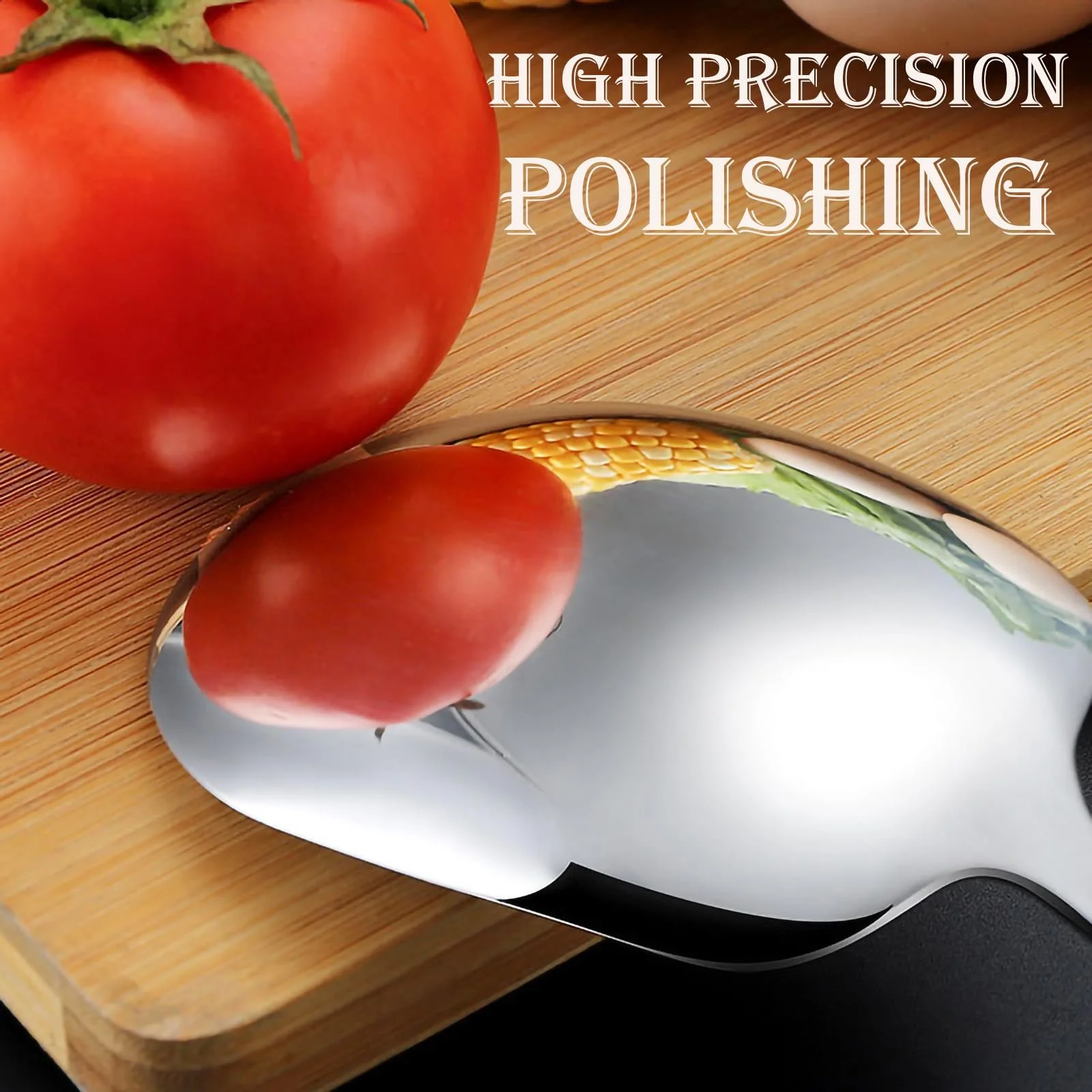 Набор больших сервировочных ложек 4 шт нержавеющая сталь, фото №5