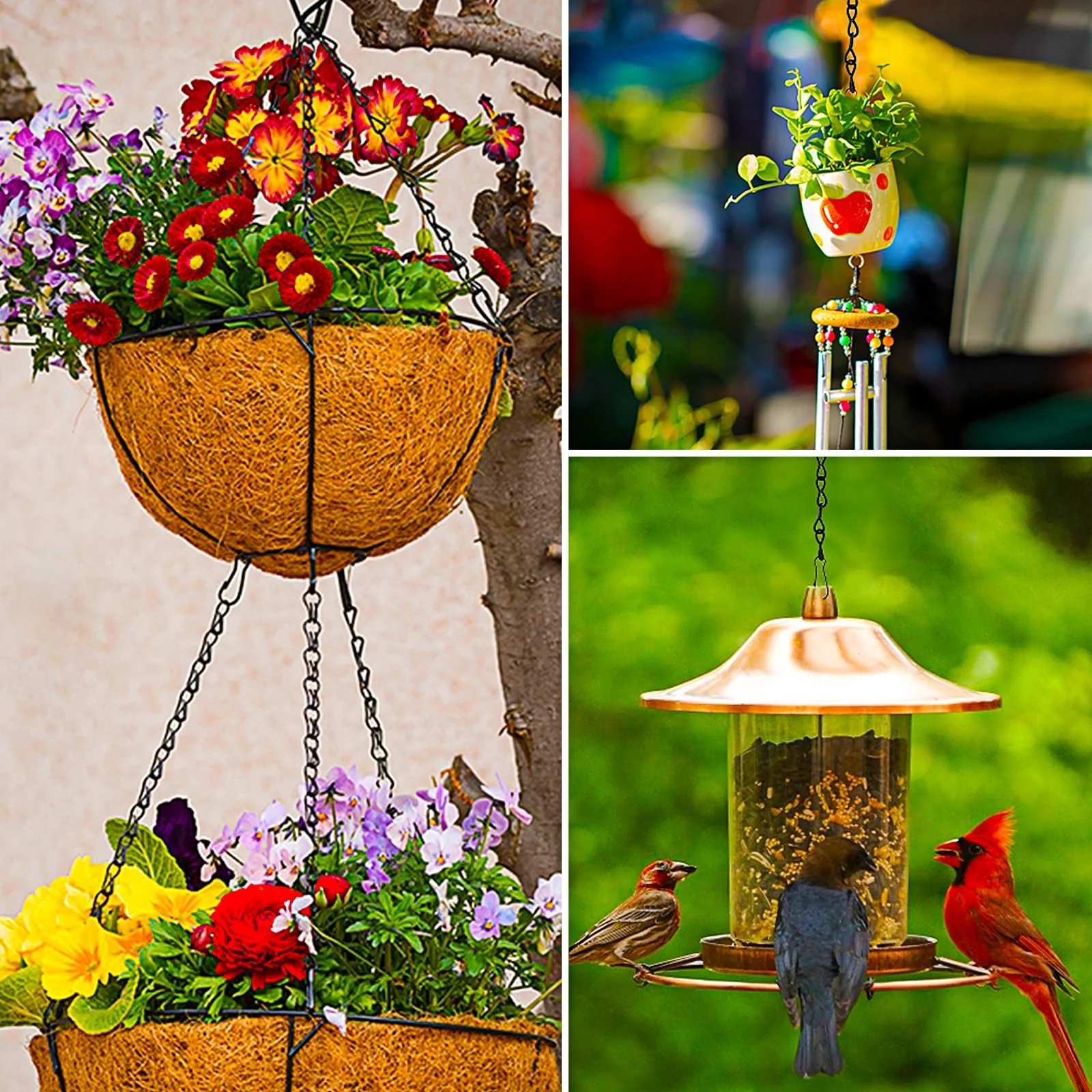 Ланцюги для підвісних кошиків Teaaha металеві набір з 4 шт. 33 см, фото №5