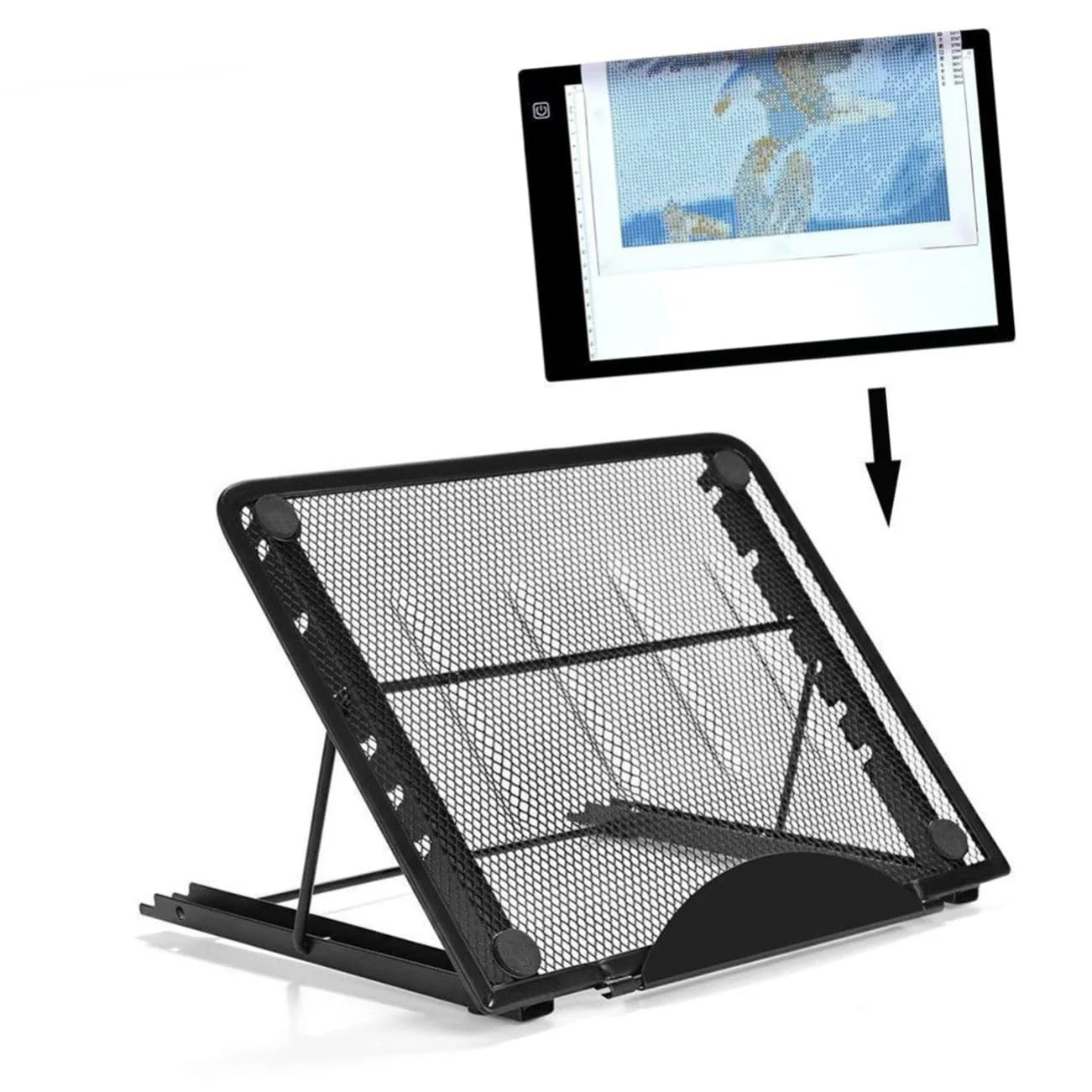 Підставка для ноутбука багатофункціональна SOIMISS складана регульована з відділенням для зберігання міцна, фото №1