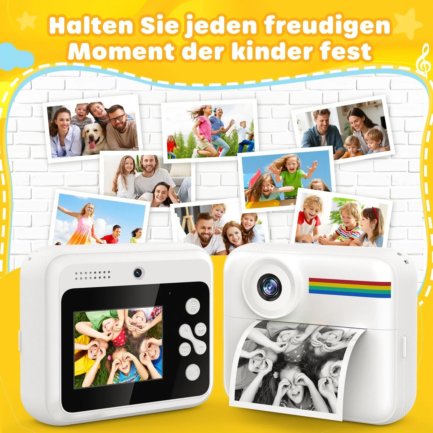 Детский фотоаппарат мгновенной печати 48MP 2.4 Inch HD Screen 1080P 32GB 3 Rolls of Paper, фото №6