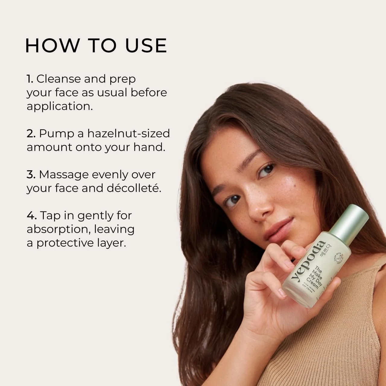 Денний крем Yepoda The Make My Day Moisturising Slow Aging з Cica Vegan 50 мл, фото №5 Денний крем Yepoda The Make My Day Moisturising Slow Aging з Cica Vegan 50 мл, фото №5