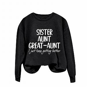 Женский Свитшот Generisch Блестящие Топы Женская Базовая Туника Свободного Кроя Пуловер Подростковый Девичий Свитшот с Буквенным Принтом Женский без Капюшона Круглый Вырез Свитшот на Хэллоуин - Фото 1