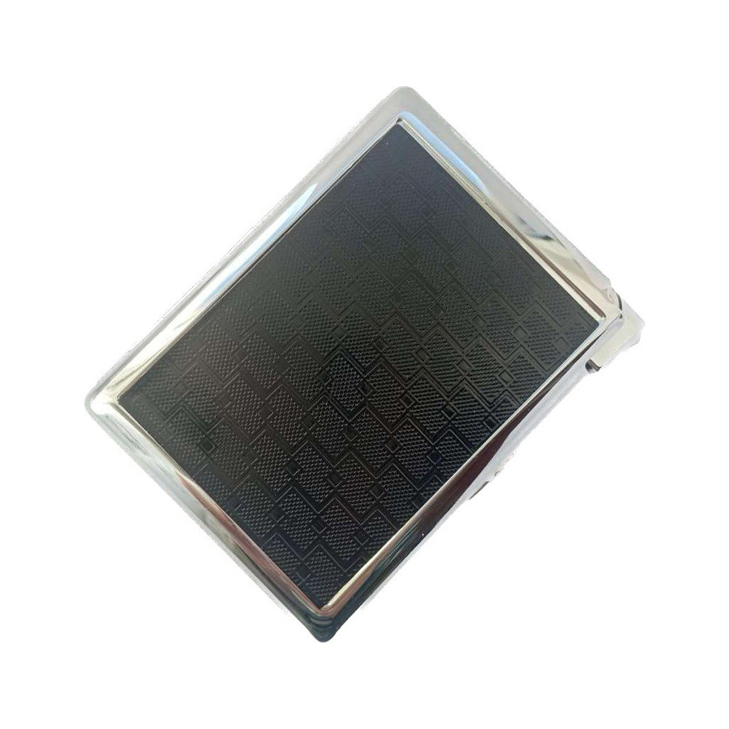 Портсигар на 20 сигарет с зажигалкой 3308 Black Silver 10839, фото №3