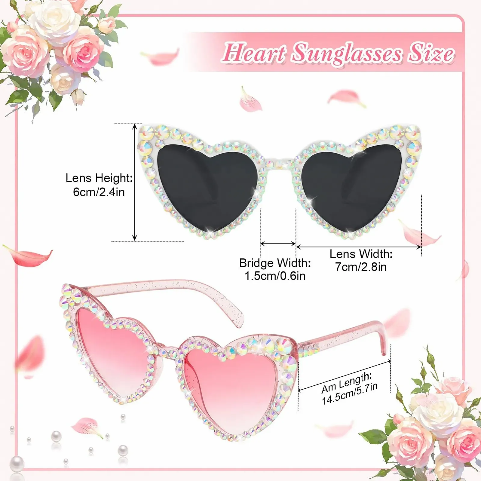 Солнцезащитные очки Сердце Белое, фото №2