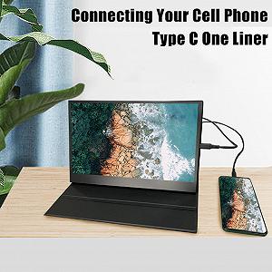 Портативный 11.6 Inch FHD 1080P USB C 1920 x 1080 Монитор Full HD IPS Экран со стендом и двумя динамиками HDR Mode (EU Plug 220 V) synthetic.ua - Фото 1