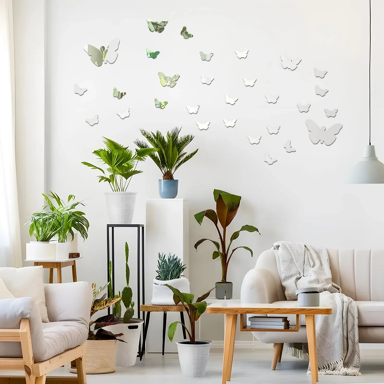 Дзеркальні наклейки на стіну LAGAHS у формі метеликів 35 штук Сріблястий, фото №5 Дзеркальні наклейки на стіну LAGAHS у формі метеликів 35 штук Сріблястий, фото №5