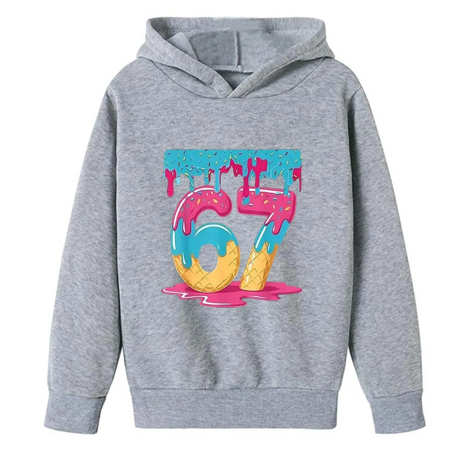 Детский пуловер с капюшоном Six Seven Худи Ретро 6 7 Мем с принтом, длинные рукава, праздничная туника, детская праздничная зимняя уличная одежда, фото №6